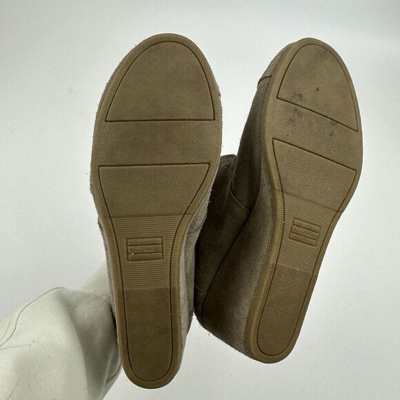 Toms Desert Ankle Boots Booties Womens Size 10 Tan Suede Lace Up Wedge 10006257 - Picture 8 of 11